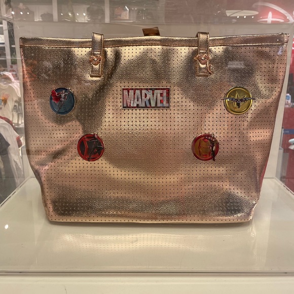 Disney Parks Mickey Mouse Icon Tote Bag Rose Gold - Picture 7 of 13